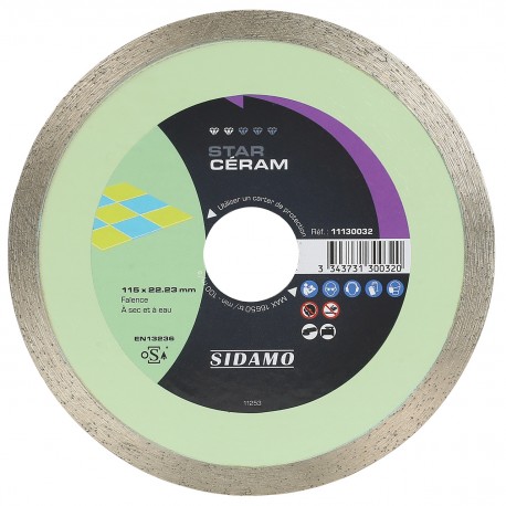 DISQUE DIAMANT STAR CERAM D. 115 x 22,23 x H 7