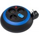 Enrouleur de câble Design-Box CL-S noir/bleu 3 prises de courant électrique + 2 prises-chargeur USB 3m H05VV-F 3G1,0