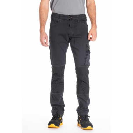 Pantalon de travail stretch avec emplacement genouillères JOBPROC gris T.42