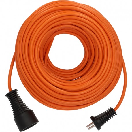Rallonge électrique 2P sans terre, orange, 30m H05VV-F 2x1,5
