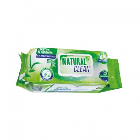 Epitech - Lingettes imprégnées Natural'Clean - Pack 80 lingettes